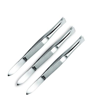 REFINE - Germany - Tweezers Slant Tip for Shaping Eyebrows and Tweezing Facial and Body Hair 3 Count
