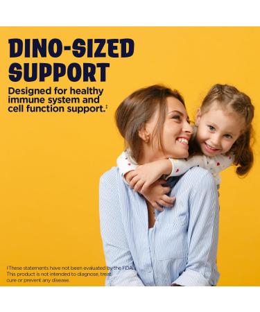 KAL ImmunoRaptor Kids Immune Support Chewables Vitamin C and Zinc for Healthy Cell Function Dinosaur Shaped Orange Flavor Gluten Lactose and Peanut-Free Sweetened with Xylitol 60 Servings - Buy Online on GoSupps.com