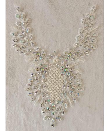 Handmade Rhinestone Lace Applique with Beads - Multicolor Dress and Clothing Trim - Buy Online on GoSupps.com