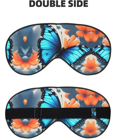 Blue Butterfly Double-Sided Sleep Eye Mask | Soft Adjustable Blindfold Block Light - Comfort for Sleep | Shop Now - Buy Online on GoSupps.com