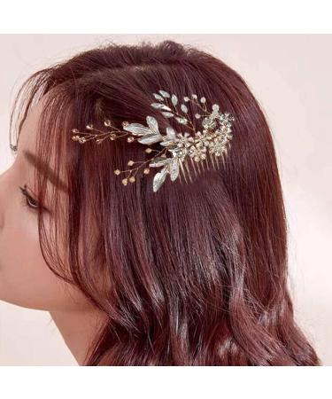 Jimenez Women Hairpin Hair Comb Clip Floral Head Piece Crystal Flower Bride Hair Pins Wedding Bridal Hairs Accessories Gift - Buy Online on GoSupps.com