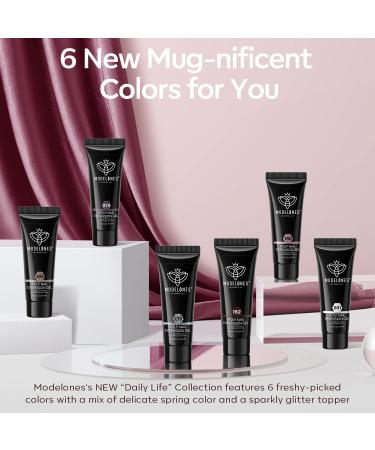 Modelones 6 Colors Poly Nail Gel Set | Burgundy Red Brown Champagne Gold Extension Gel | Nail Enhancement Builder Kit for DIY Manicure | Elegant Lady Collection | Home Salon Beauty Gift - Buy Online on GoSupps.com