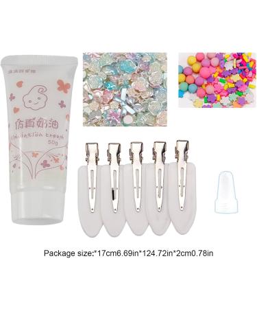Hair Clips Kit Hairpin Bag Cream Glue with Resin Cute Cartoon Accessories Hairpins for Women Girls Fanelod Pink and White - Buy Online on GoSupps.com