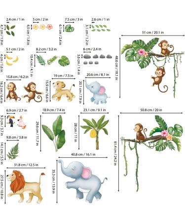 DECOWALL Jungle Animals Tree Wall Decals - Monkey Lion Wall Stickers for Nursery & Kids Room D cor - Buy Online on GoSupps.com