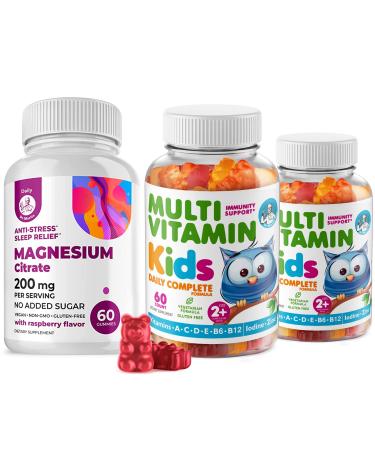 Kids Multivitamin Gummies 14 Essential Vitamins and Magnesium Gummies Sugar-Free - Daily Supplement Vitamin A C D E Vegetarian B6&B12 Zinc Biotin with Sugar-Free Magnesium Calm Chews for Kids&Adults - Buy Online on GoSupps.com