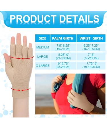 Woanger Seamless Lymphedema Compression Gloves - 20-30 mmHg Fingerless - Medium - 2 Pairs for Optimal Support - Buy Online on GoSupps.com