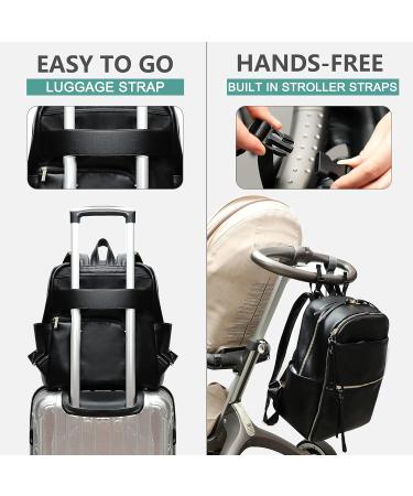 MISS FONG Leather Baby Changing Bag with Mat - Black - Buy Online on GoSupps.com