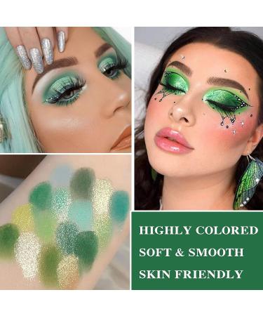 16-Color Green Eyeshadow Palette | Shimmer & Matte | Long-Wear, Waterproof & Highly Pigmented | Professional Eye Makeup Palette - Buy Online on GoSupps.com