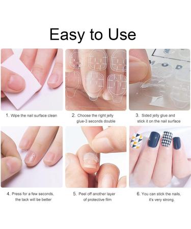 ILamourCar False Nails Stickers 240 Pcs Double-Side Glue Nail Sticker Waterproof Breathable False Nail Glue Stickers for DIY Nail Art Decoration (10 Sheets) - Buy Online on GoSupps.com