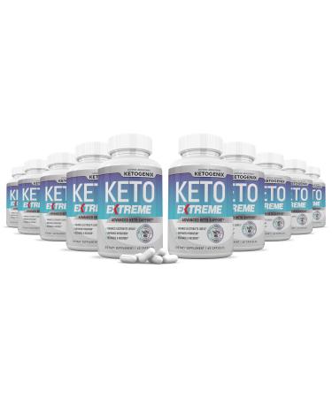 (10 Pack) Ketogenix Extreme Keto Pills 1675MG New & Improved Formula Contains Apple Cider Vinegar Extra Virgin Olive Oil Powder Green Tea Leaf 600 Capsules