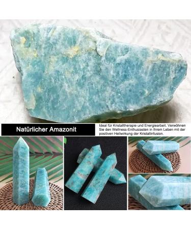 HINATAA Crystal Water Bottle - 550ml Amazonite - Healing Natural Quartz - Removable Infuser for Wellness & Hydration - Buy Online on GoSupps.com