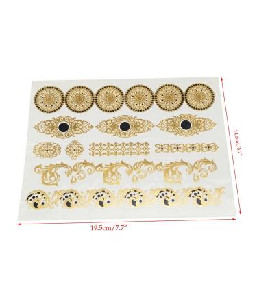 Yueton Metallic Temporary Tattoos - 9 Sheets Gold, Silver & Multi-color Flash Tattoos for Body Art - Waterproof & Removable Stickers for Teens, Men, Women & Girls - Buy Online on GoSupps.com