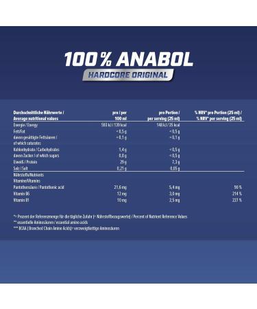 Energybody 100% Anabolic Amino Acids Complex - High-Dose Liquid 30x25ml Ampoules for Muscle Building | EAAs BCAAs & Vitamins - Black Currant Flavor - Buy Online on GoSupps.com