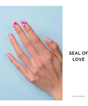 NAILOG Semi Cured Gel Nail Strips 34 pcs Salon-Quality Gel Nail Stickers Long Lasting Nail Wraps for Women with Soft Gel Finish Vintage Print & Silver Glitter (Seal of love) - Buy Online on GoSupps.com