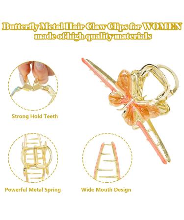 Whaline 6Pcs Large Butterfly Hair Claw Clips - Colorful Non-Slip Hair Claws for Women Girls - Strong Spring Hair Clips for Long Thick Thin Curly Hair - Buy Online on GoSupps.com