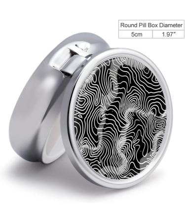 Buy Round Travel Pill Box - 3 Compartment Portable Medicine Organizer with Thin White Lines - Ideal for Purse & Pocket - International Shipping Available - Buy Online on GoSupps.com