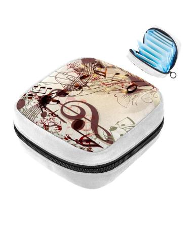 GIAPB Sanitary Napkin Storage Bag Period Bag Tampon Bag Makeup Bag Pad Pouch Brow Nmusic Note Color2207