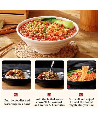 Mkostlich Hot and Sour Rice Noodles Instant Vermicelli Spicy and Sour Thin Sweet Potato Noodles Chinese Authentic Snacks 5 packs Suan La Fen  - Buy Online on GoSupps.com