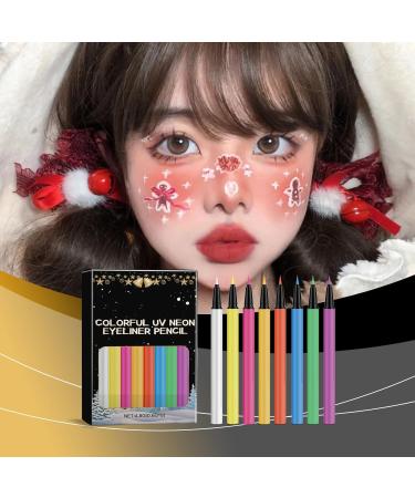 Ensemble d ' eye-liners liquides UV 8 couleurs crayon d ' eye-liners r sistant l ' eau pour adultes et amateurs de f te facile appliquer doublure liquide r active UV - Buy Online on GoSupps.com