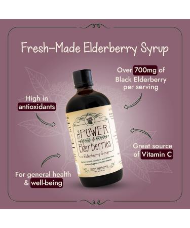 The POWER of Elderberries Elderberry Syrup 19 oz | Handcrafted Sambucus Elderberry Liquid with Raw Honey | No Refined Sugar or Preservatives | Family Wellness Support - Buy Online on GoSupps.com