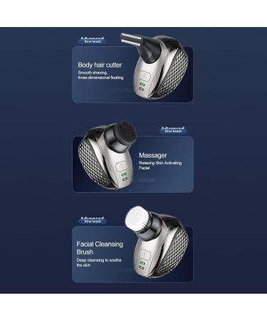 Layhou Men's Hair Trimmer Multifunctional Electric Beard Shaver Washable Cordless Electric Body Hair Trimmer USB Rechargeable - Buy Online on GoSupps.com