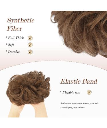 Buy Fine Hair Part with Rubber Band | Dutt Hair Tie Extensions for Women & Girls - Light Gold Brown 38g (12#) - Buy Online on GoSupps.com