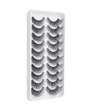 Clear Band Russian Volume Fluffy Strip Lashes 10 Pairs Naturally Wispy D Curly False Eyelashes | Htal05 - International Shipping - Buy Online on GoSupps.com