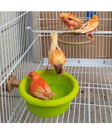 Multi-Function Caged Bird Bath Bird Cage Parrot Supplies Bathing Tub for Canary Finch Budgerigar Perch Stand(4.5") - Buy Online on GoSupps.com
