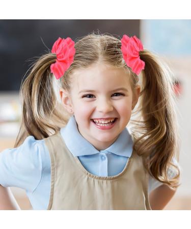 4 Women's Scrunchies Solid Color Scrunchies Hair Decoration Accessories Neon Accessories for Ladies Elastic Scrunchies for Hair Binding (Orange Rose Red Yellow Purple) - Buy Online on GoSupps.com