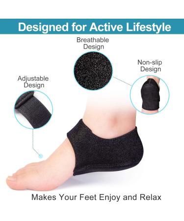 Plantar Fasciitis Relief Heel Cups for Men & Women | Shock Absorption Heel Cushions & Protectors for Heel Pain Spur & Cracked Heels - Sizes W 6-9.5 / M 5-8.5 - Black - Buy Online on GoSupps.com
