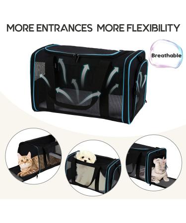 Zbrivier Soft Cat & Dog Carrier - Airline Approved, TSA Approved, Locking Zipper - Medium Black - Buy Online on GoSupps.com