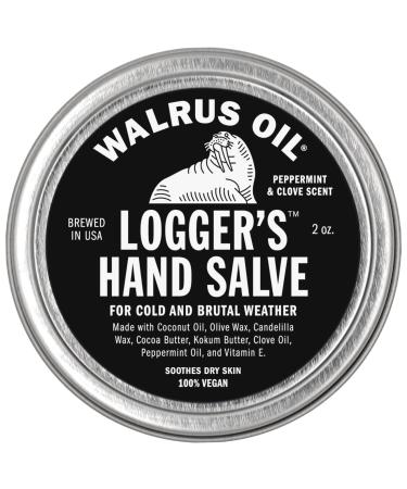 Walrus Oil - Logger's Hand Salve Cream  2oz  100% Vegan  Made with Olive Wax  Kokum Butter  Coconut Oil and more. Peppermint and Clove scent.