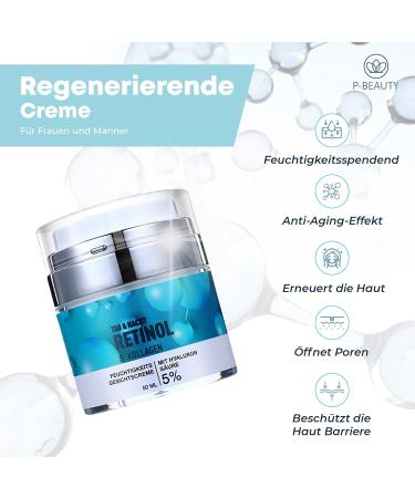 Retinol Anti-Aging Anti-Wrinkle Night/Day Cream with Hyaluronic Acid Collagen Aloe Vera and Green Tea Made in Germany - Buy Online on GoSupps.com