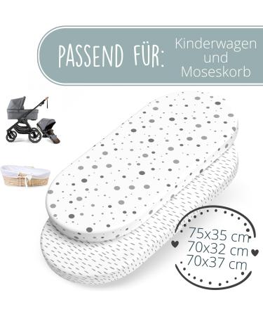Mimadu Stroller Mattress Cover - 100% Oeko-Tex Cotton Fits 70x37 70x35 75x35 cm - Soft Safe & Durable Bedding for International Shipping - Buy Online on GoSupps.com