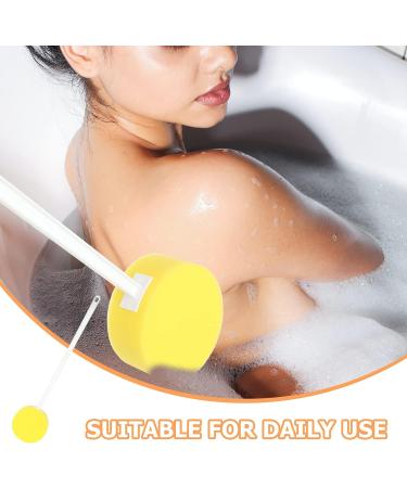 Mobestech Men's Scrubs Back Sponge with Handle - Lightweight Bath and Shower Scrubber for Body Cleaning - Yellow - 57x12cm - Buy Online on GoSupps.com