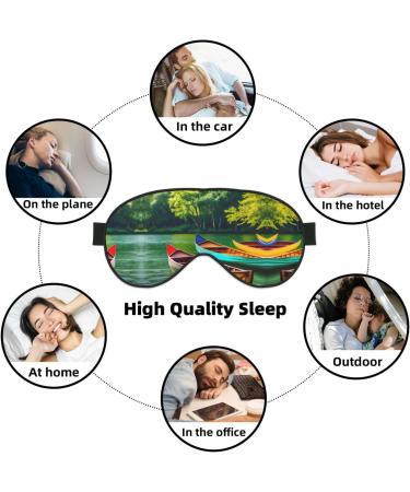 Lake with Boats Canoes Soft Sleep Eye Mask - Breathable Travel Eye Patch for Women | Relax & Unwind - Buy Online on GoSupps.com