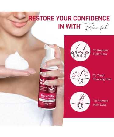 Women's 5% Minoxidil Foam - Hair Growth Treatment for Thicker Fuller Hair | 2 Pack (60g) - Effective Solution for Hair Loss - Buy Online on GoSupps.com