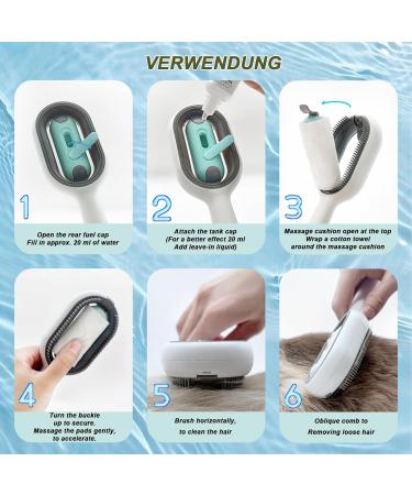 Pet Hair Removal Comb With Water Tank Dog Brush Cat Brush for Long Haired Cats Dogs Multifunctional Pet Cat Hair Remover Brush 3 in 1 Self Cleaning Cat Brush Grooming Brush (Short Green) Short-Green - Buy Online on GoSupps.com