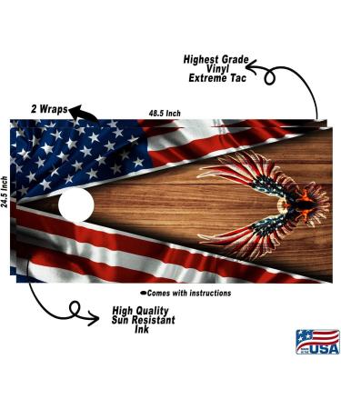 American Eagle Beer Pong Toss Cornhole Board Wraps - Set of 2 | Cornhole Decals for Boards | Cornhole Skins (Wraps Only) - Buy Online on GoSupps.com