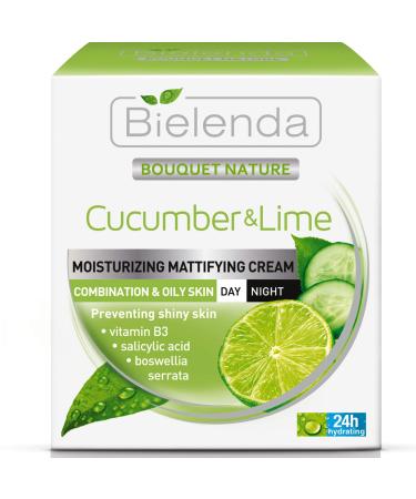 Bielenda Cucumber & Lime Mattifying Moisturizer Cream For Mixed And Oily Skin 1.7 oz