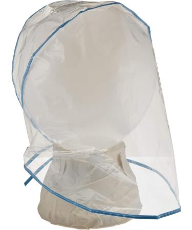 Juvale 12-Pack Clear Waterproof Rain Bonnet Hat with Visor - Transparent Blue Trim - Buy Online on GoSupps.com