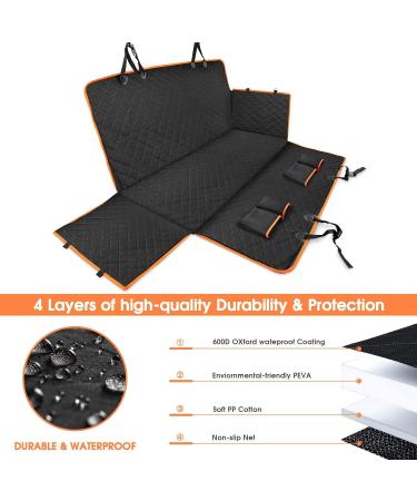 Waterproof Dog Car Seat Cover | Scratchproof Pet Hammock with Side Flaps | Washable Nonslip Backseat Protector for Cars, Trucks, SUVs - Grey - Buy Online on GoSupps.com