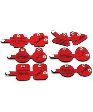 Copter Farm Dog Brand Bag - Engraved Leather Dog Collar | Customizable | Art & Real Leather | Unique Red Triangle Design - Buy Online on GoSupps.com