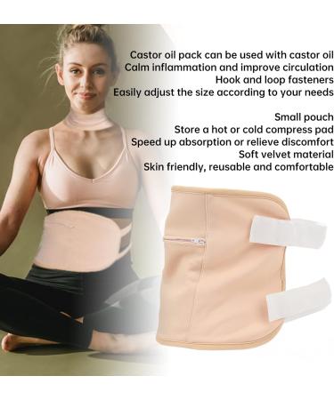 Premium Castor Oil Pack with Adjustable Rubber Band - Detox Relax & Relieve Insomnia & Constipation for Men & Women - Soft Pink Design - Buy Online on GoSupps.com