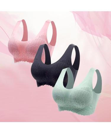 Buy Plus Size Wire Free Bras for Women - 3 Pack Sports Underwear in Pink | Comfortable B Stock 3XL - Buy Online on GoSupps.com