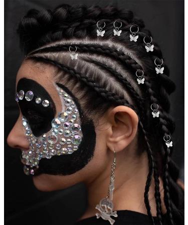 Naiska 20PCS Butterfly Hair Clips - Golden Hair Jewelry for Women - Braid Hair Cuffs Charms Rings - Silver Braid Clips - Dreadlock Accessories - Buy Online on GoSupps.com