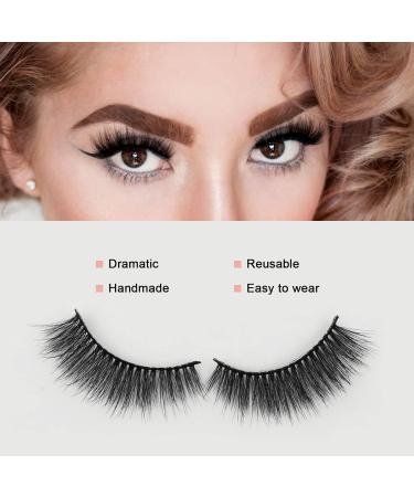 3D False Eyelashes - Reusable Long & Thick Handmade Dramatic Eyelashes (4 Pairs) with Clip - Enhance Your Makeup Look - Buy Online on GoSupps.com