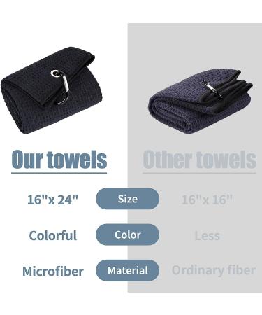 Mile High Life Microfiber Waffle Pattern Tri-fold Golf Towel & Brush Tool Kit | Club Groove Cleaner, Extension Cord and Clip | Black Towel & Brush - Buy Online on GoSupps.com