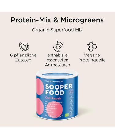 Sooper Food Cell Repair Protein Powder 250g - Vegan Superfood Boost with Essential Amino Acids & Pea Protein - Stop Hunger Naturally - Buy Online on GoSupps.com