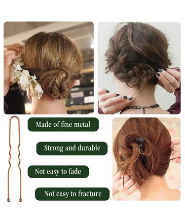 AIEX 50-Piece U-Shape Hair Needle Set - Brown Hair Clips for Women & Salons | Safe Hold & Styling - Buy Online on GoSupps.com